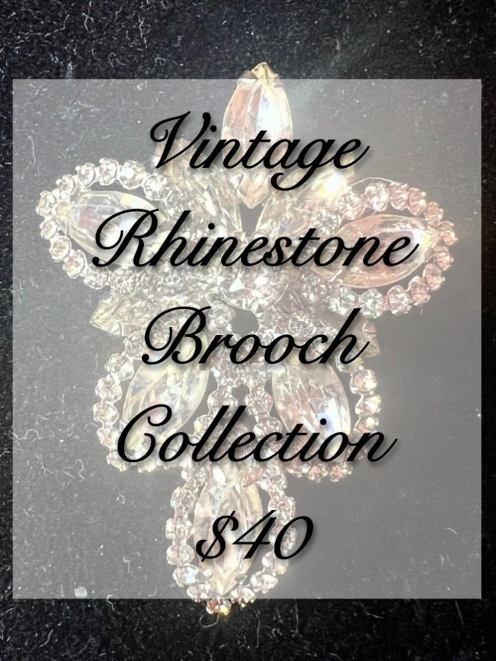 5 Vintage Rhinestone Brooches